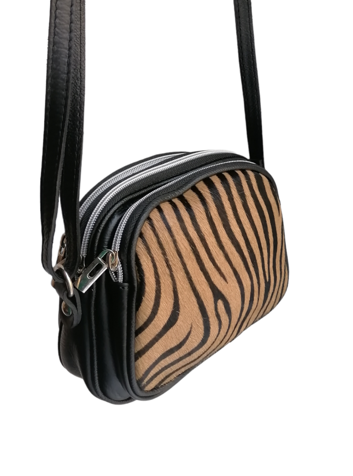 pochette arrotondate zebrato beige