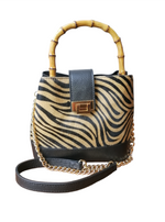 Borsa Manico in Bambù in Pelle Cavallino