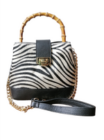 Borsa Manico in Bambù in Pelle Cavallino