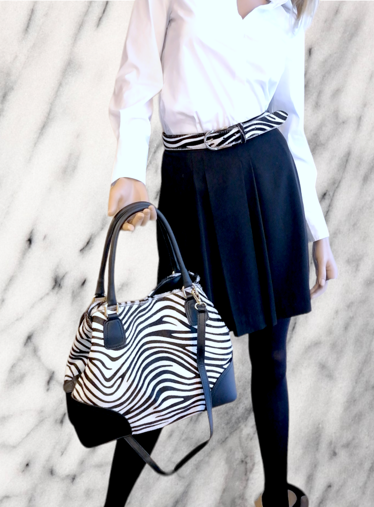 Borsa Grande 3 Scomparti in Vera Pelle tipo Cavallino Made In Italy