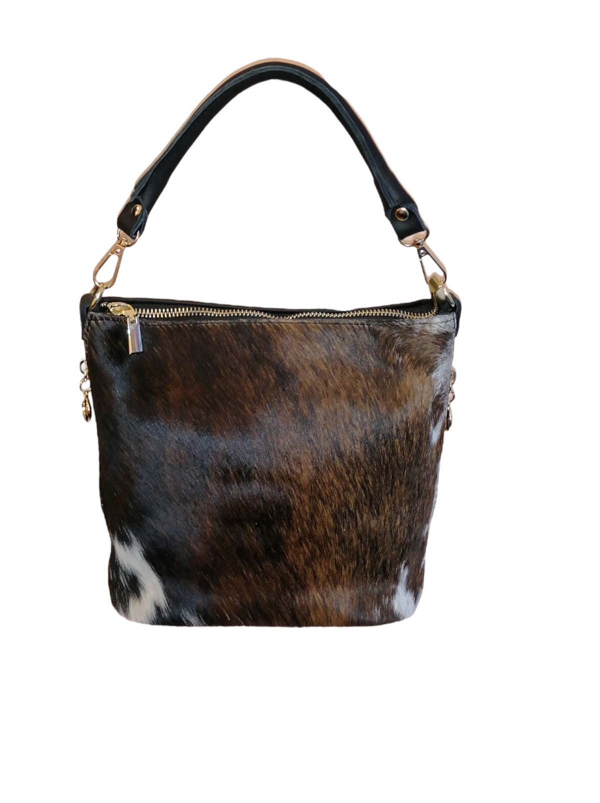 Secchiello con Tracolla in Vera Pelle tipo Cavallino Made In Italy