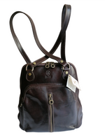 Zaino 2way in Vero Cuoio Testa di Moro Made in Italy