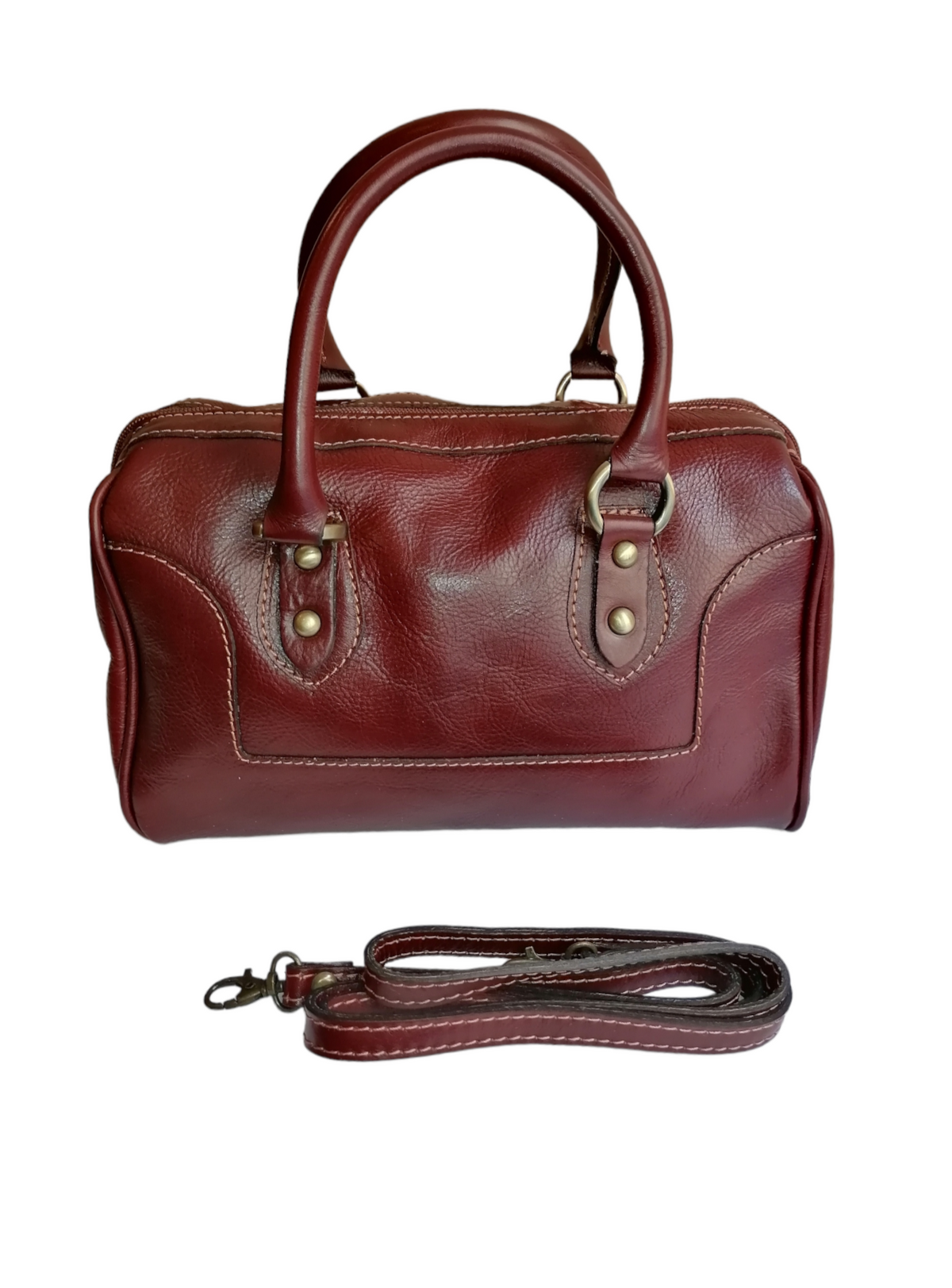 Bauletto con Tracolla in Vero Cuoio Made In Italy