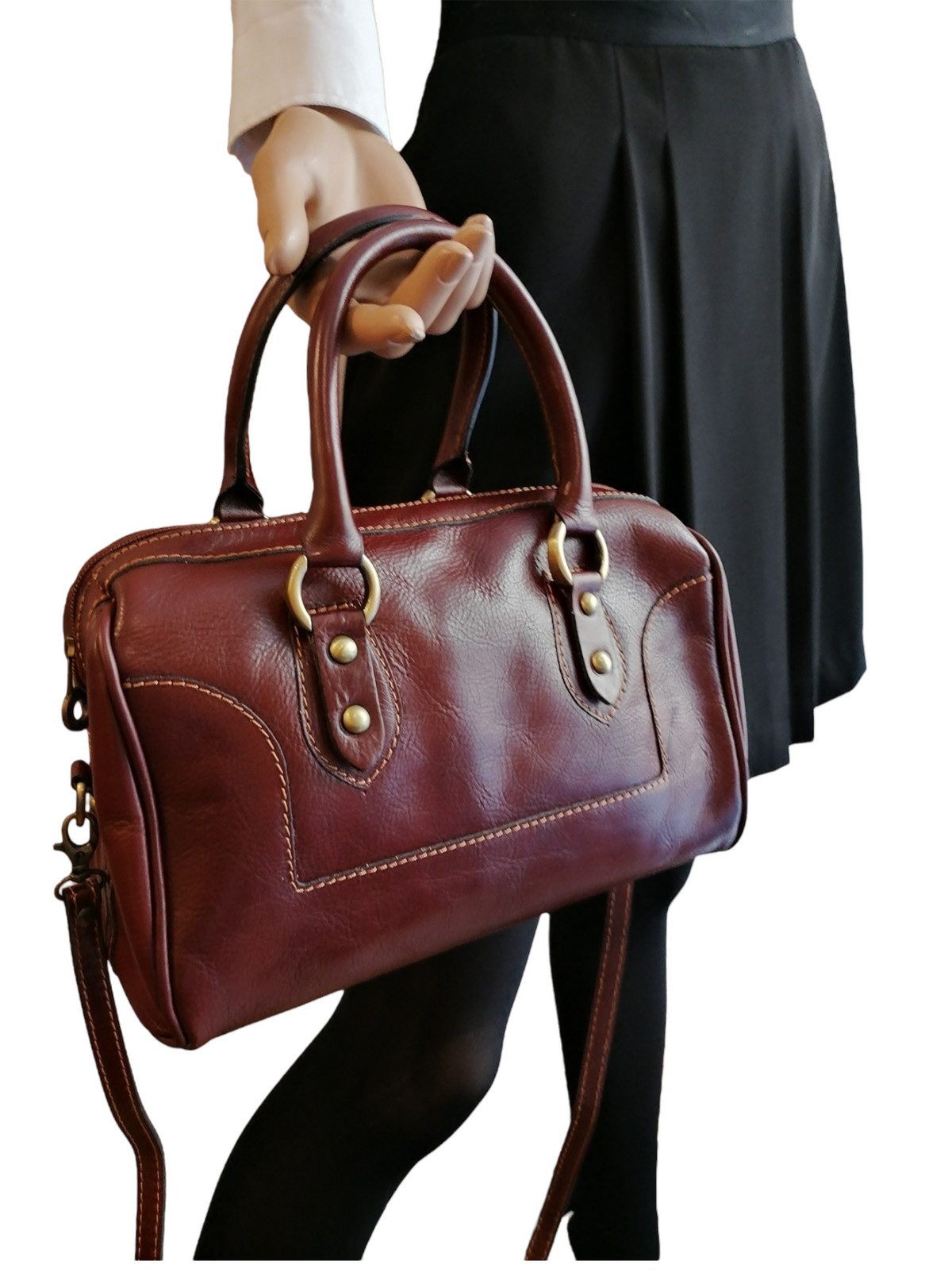 Bauletto con Tracolla in Vero Cuoio Made In Italy