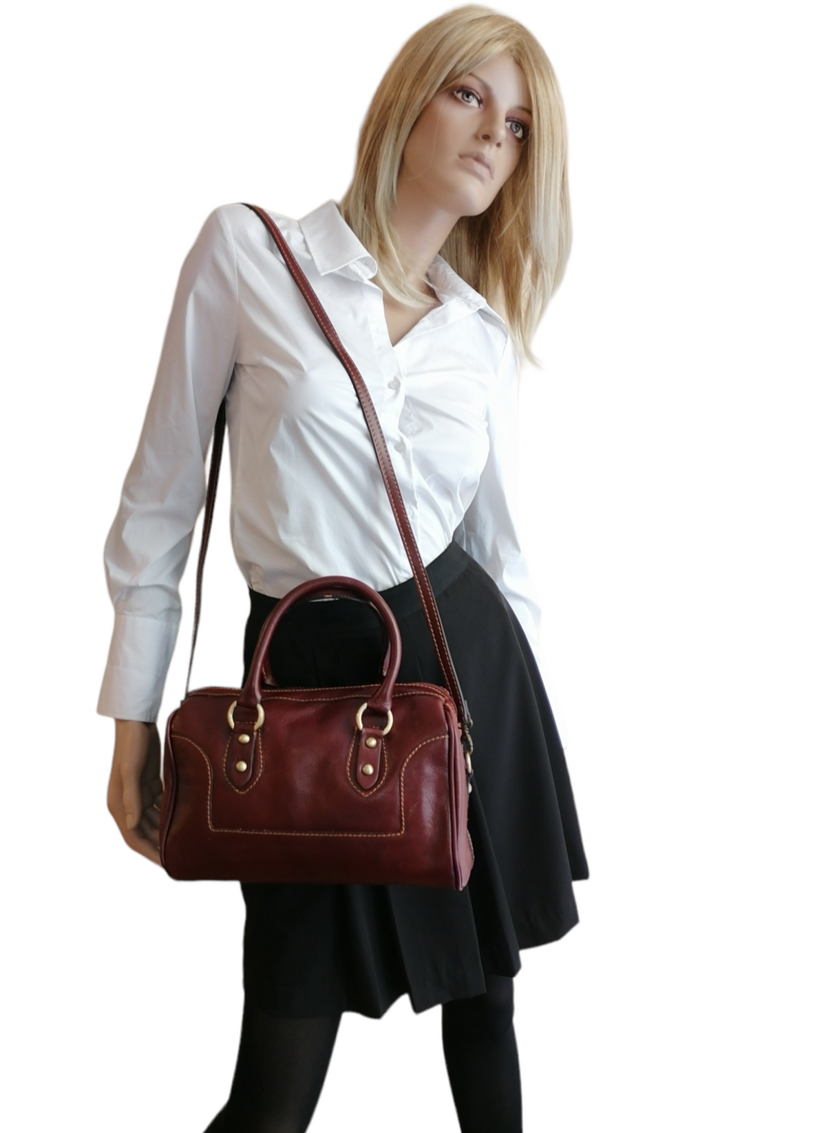 Bauletto con Tracolla in Vero Cuoio Made In Italy