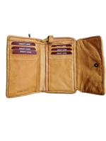 POFSS18-7507 Portafoglio trifold in Pelle Intrecciata effetto Vintage