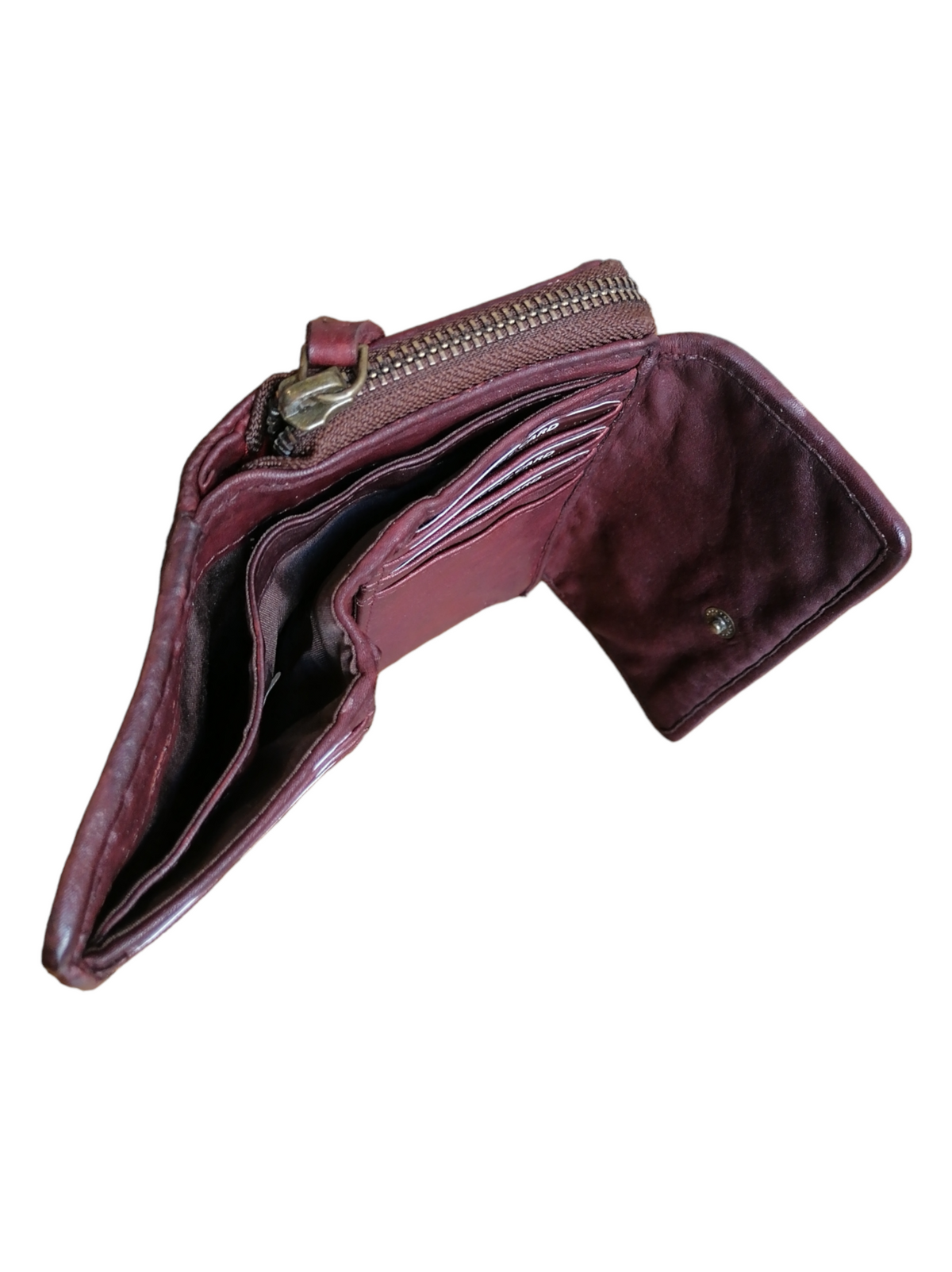 POFSS18-7507 Portafoglio trifold in Pelle Intrecciata effetto Vintage