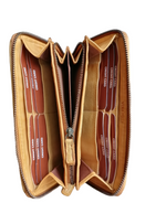 POFSS7505 Portafoglio Bifold a Cerniera in Pelle Intrecciata Effetto Vintage