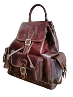 Zaino 3 Tasche in Vero Cuoio Made in Italy