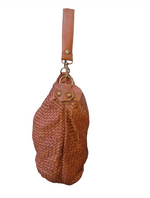 secchiello intrecciata tracolla cuoio fianco