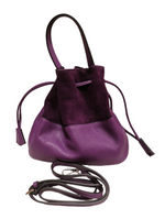 Borsa Morbida a Secchiello in Vera Pelle Scamosciata