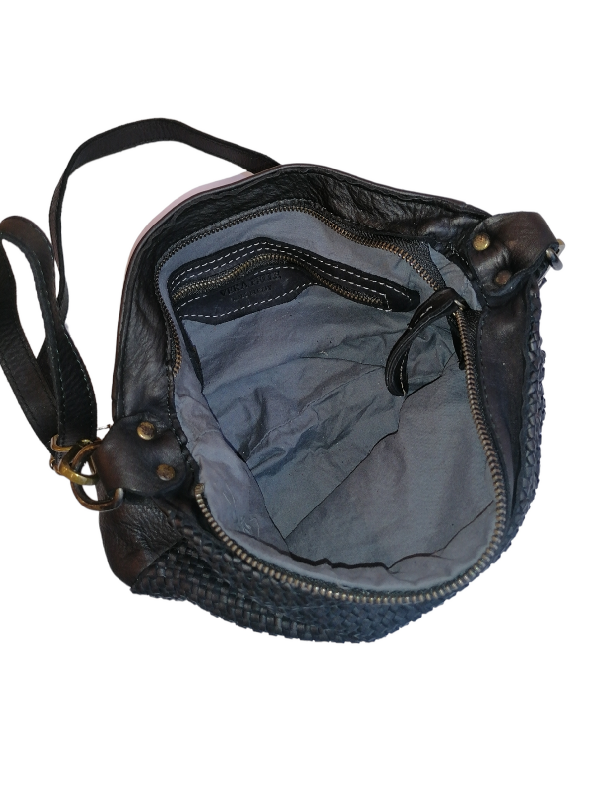 Borsa Tracollina in Pelle Intrecciata Sauvage Fine