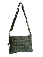 Tracolla Rettangolo 20x26 Intrecciata Vera Pelle Sauvage Vintage