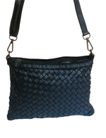 Tracolla Rettangolo 20x26 Intrecciata Vera Pelle Sauvage Vintage