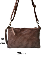 Tracolla Media Intrecciata 18x28cm Vera Pelle Sauvage Stile Vintage