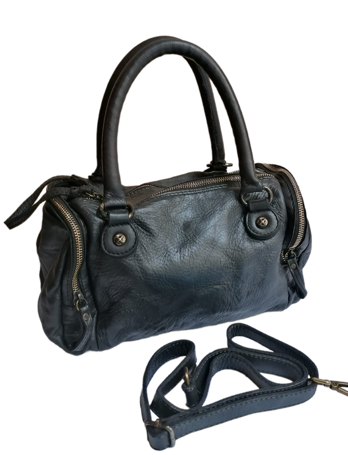 Bauletto con Tracolla in Vera Pelle Sauvage Made In Italy