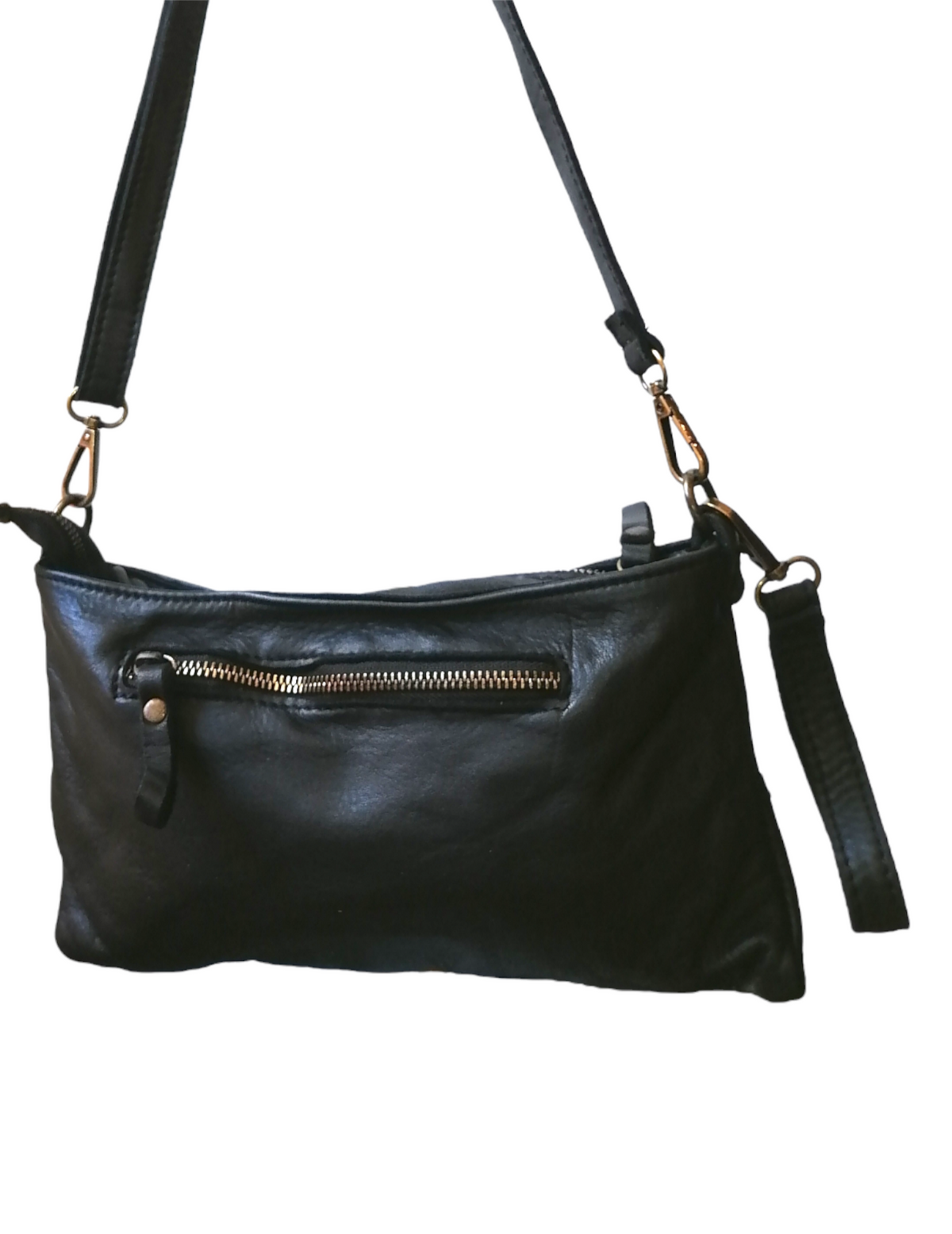 Tracolla Piccola Quadretti 15x25cm Vera Pelle Sauvage Vintage