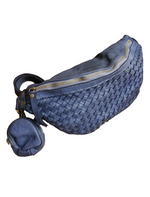 Marsupio L Unisex in Vera Pelle Sauvage Intrecciata Stile Vintage