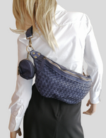 Marsupio L Unisex in Vera Pelle Sauvage Intrecciata Stile Vintage