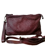 Tracolla Media Intrecciata 18x28cm Vera Pelle Sauvage Stile Vintage