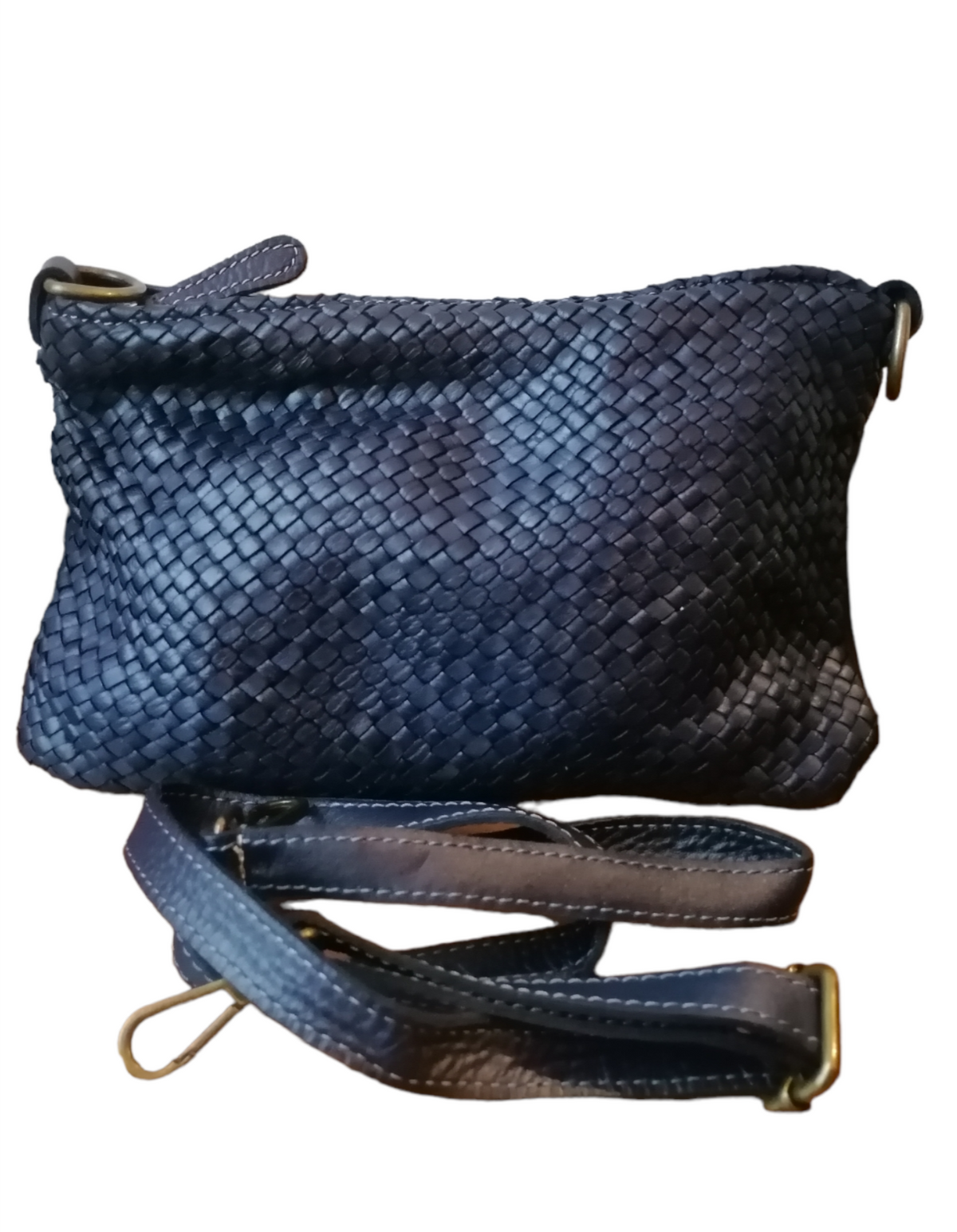 Tracolla Media Intrecciata 18x28cm Vera Pelle Sauvage Stile Vintage