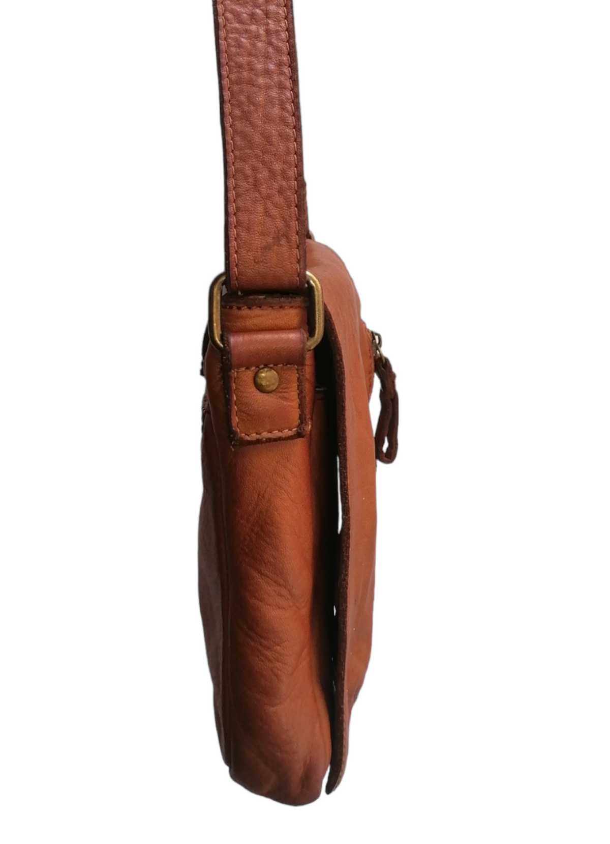 Messenger Bag 22x20 in Pelle Sauvage Vintage Made In Italy