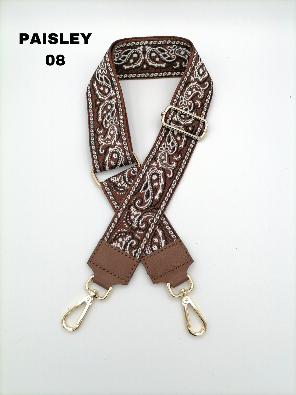 Tracolla rimovibile Paisley Marrone