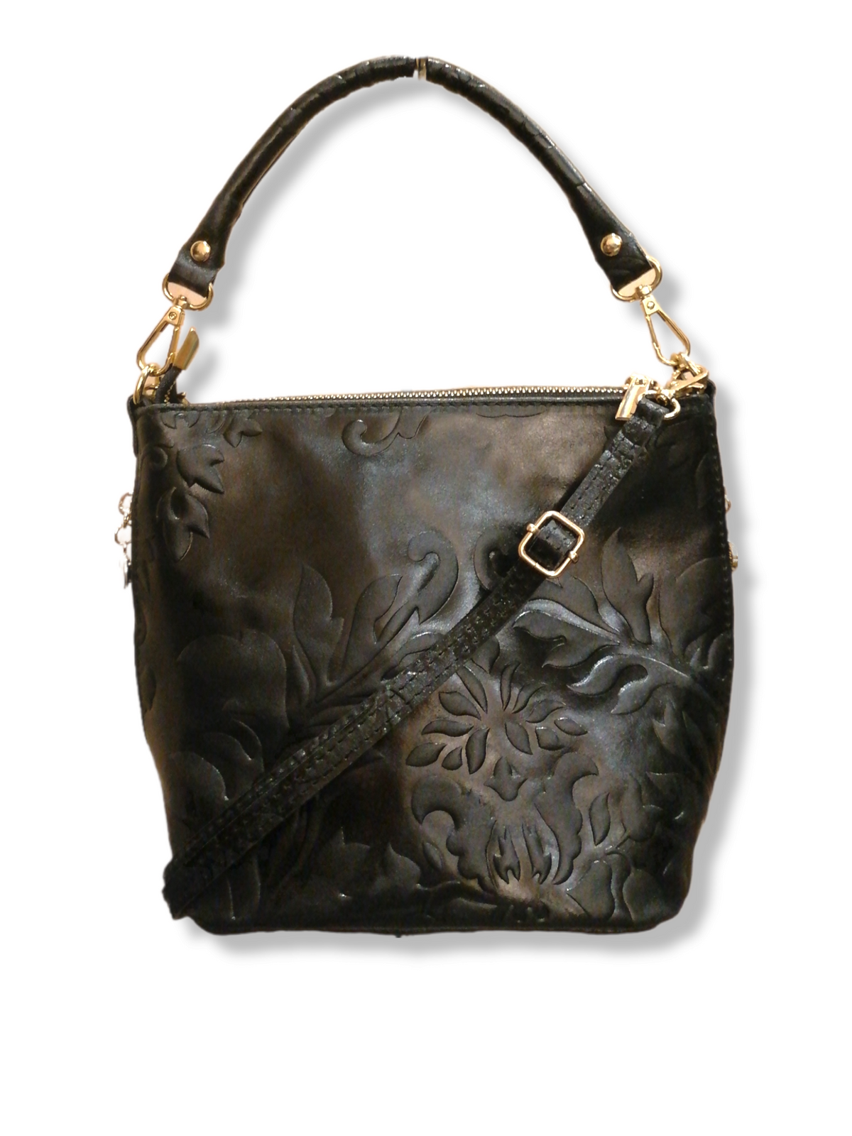 Secchiello in Vera Pelle Stampa Fiori