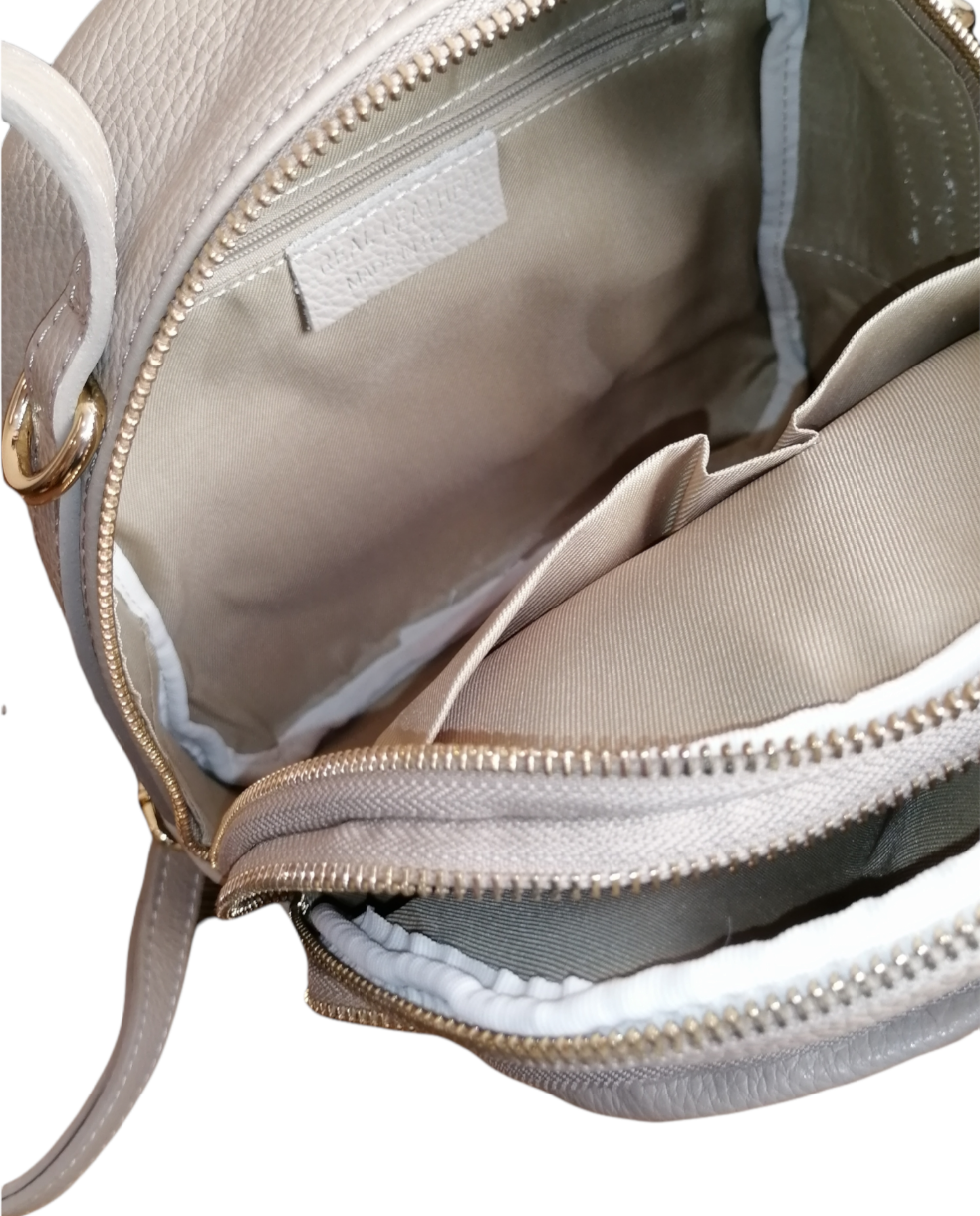 Zaino 3 Scomparti Comodo in Vera Pelle Made in Italy