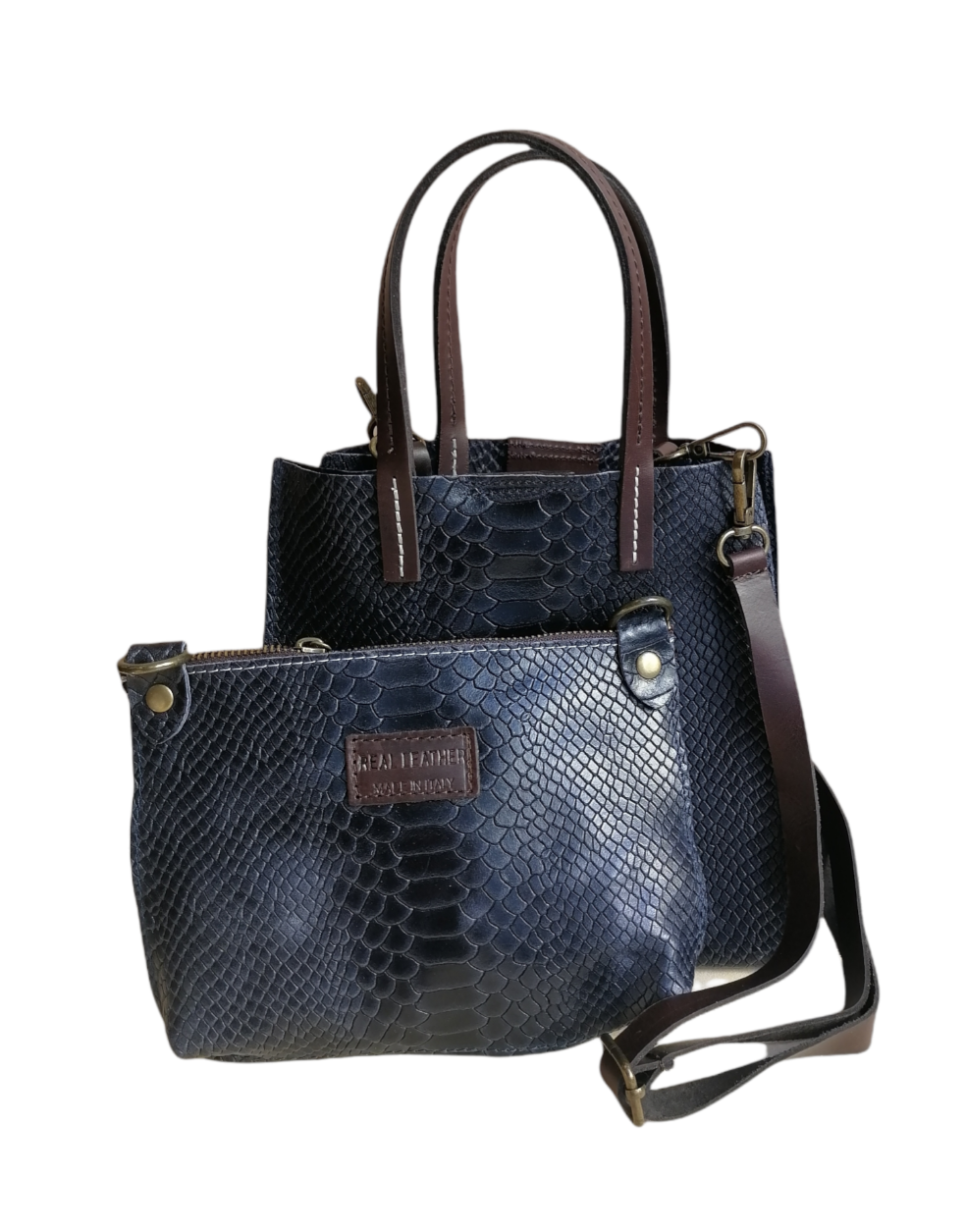 quadrata stampata blu fronte