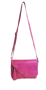 pochette frangia stampata lungo