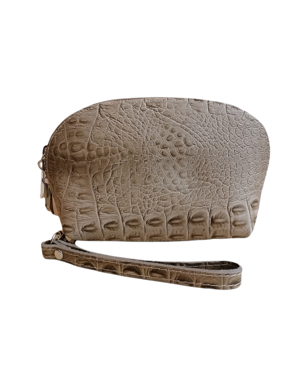 pochette stampata beige m
