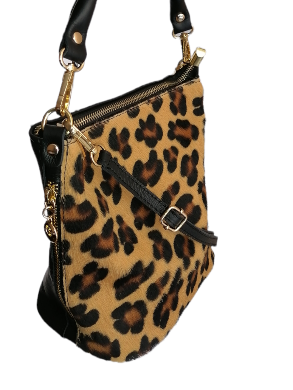 Secchiello con Tracolla in Vera Pelle tipo Cavallino Made In Italy