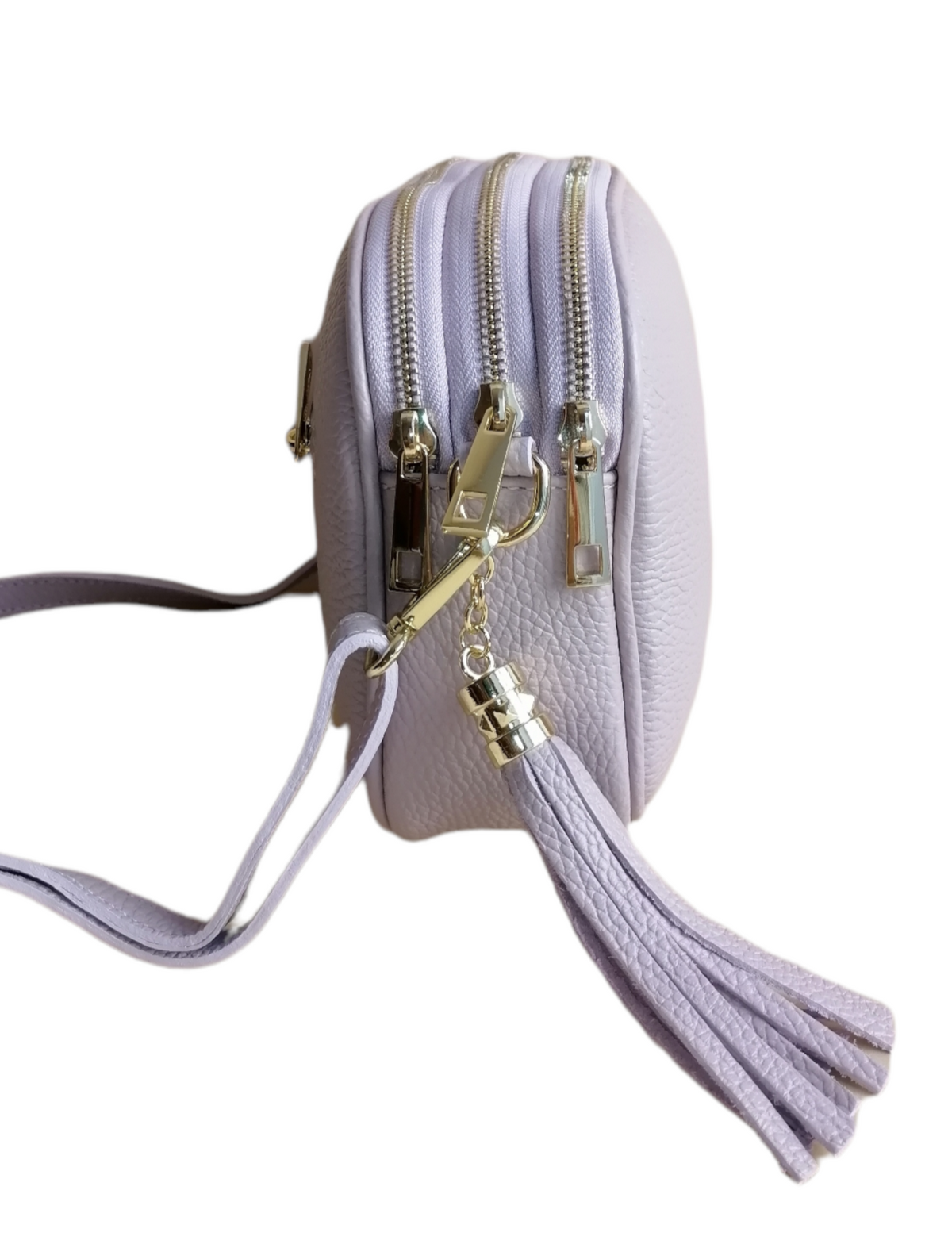 Saponetta 3 zip tracolla lilla lato