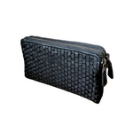 Offerta Portafoglio Due Zip 17x10 Vera Pelle Sauvage Intrecciata Effetto Vintage POFSS177-1035506