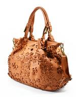 Borsa Shopper Classica con Stampa Laser Fiori in Vera Pelle Sauvage | Made In Italy