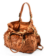 Borsa Shopper Classica con Stampa Laser Fiori in Vera Pelle Sauvage | Made In Italy