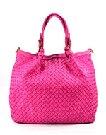 Borsa Shopper Trapezio in Vera Pelle Intrecciata Sauvage | Made in Italy