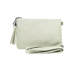 Bustina Tracolla in Vera Pelle Stampata Intreccia Made in Italy