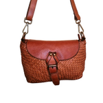 Tracolla con Cinturino in Vera Pelle Sauvage Inteecciata ss246 Made In Italy