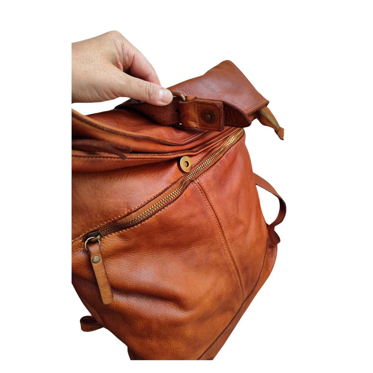 Zaino in Vera Pelle Sauvage Stile Vintage Made In Italy SS272