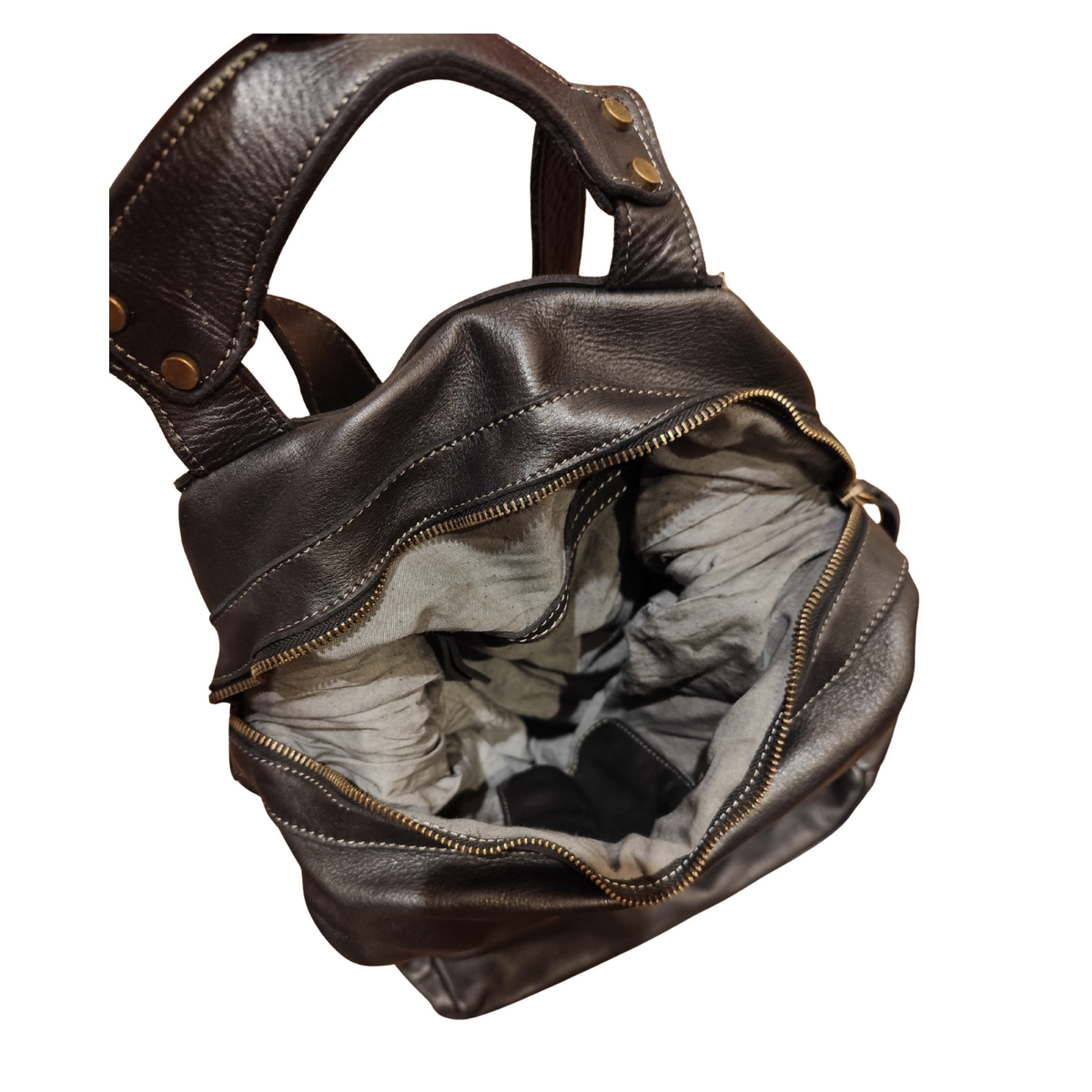 Zaino in Vera Pelle Sauvage Stile Vintage Unisex Made In Italy SS260