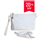 Bustina 18x25 cm Frangia con Manico in Vera Pelle Made in Italy