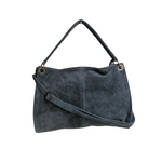 Borsa Hobo Tracolla in Vera Pelle Scamosciata Made In Italy