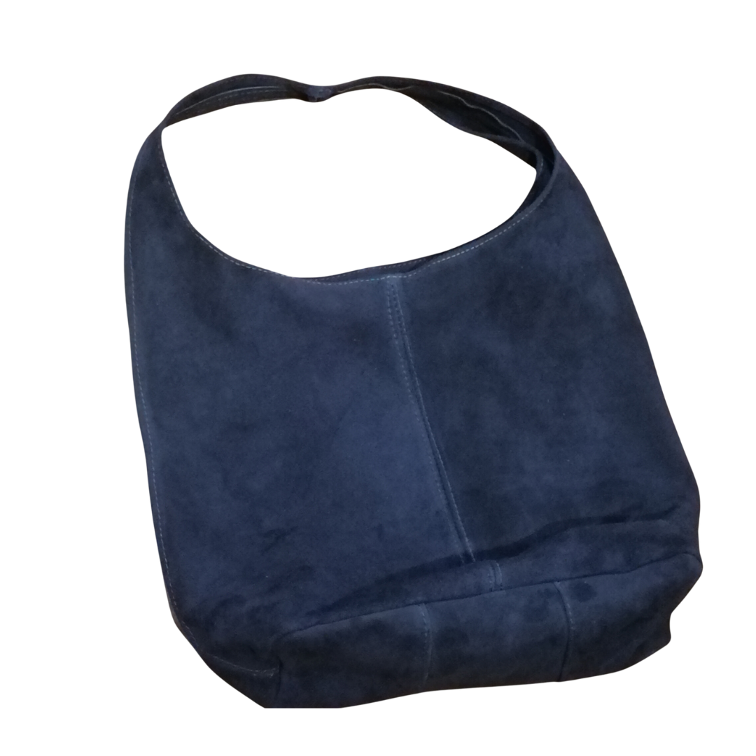 Hobo Bag Morbida in Vera Pelle Scamosciata Grande