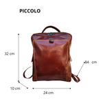 Zaino con Zip in Vero Cuoio Rigido Artigianale Made in Italy