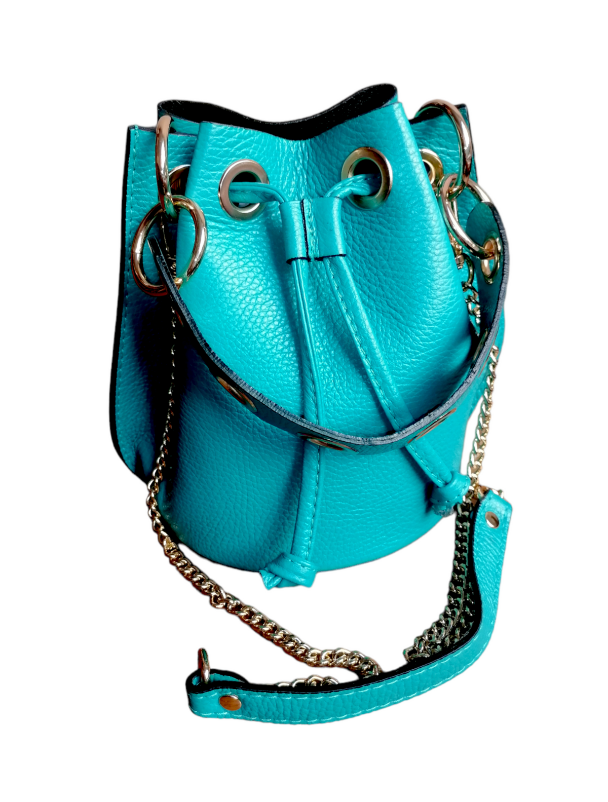 Secchiello con Borchie in Vera Pelle Dollaro