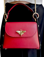 Bee Bag Larga con Catena in Vera Pelle