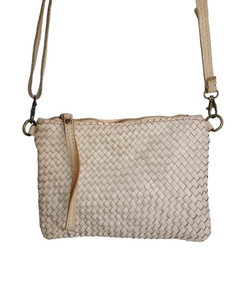 Tracolla Piccola Rettangolo Intrecciata 14 x 23cm Vera Pelle Sauvage Vintage