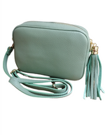 Pochette Saponetta con Frangia in Vera Pelle Dollaro